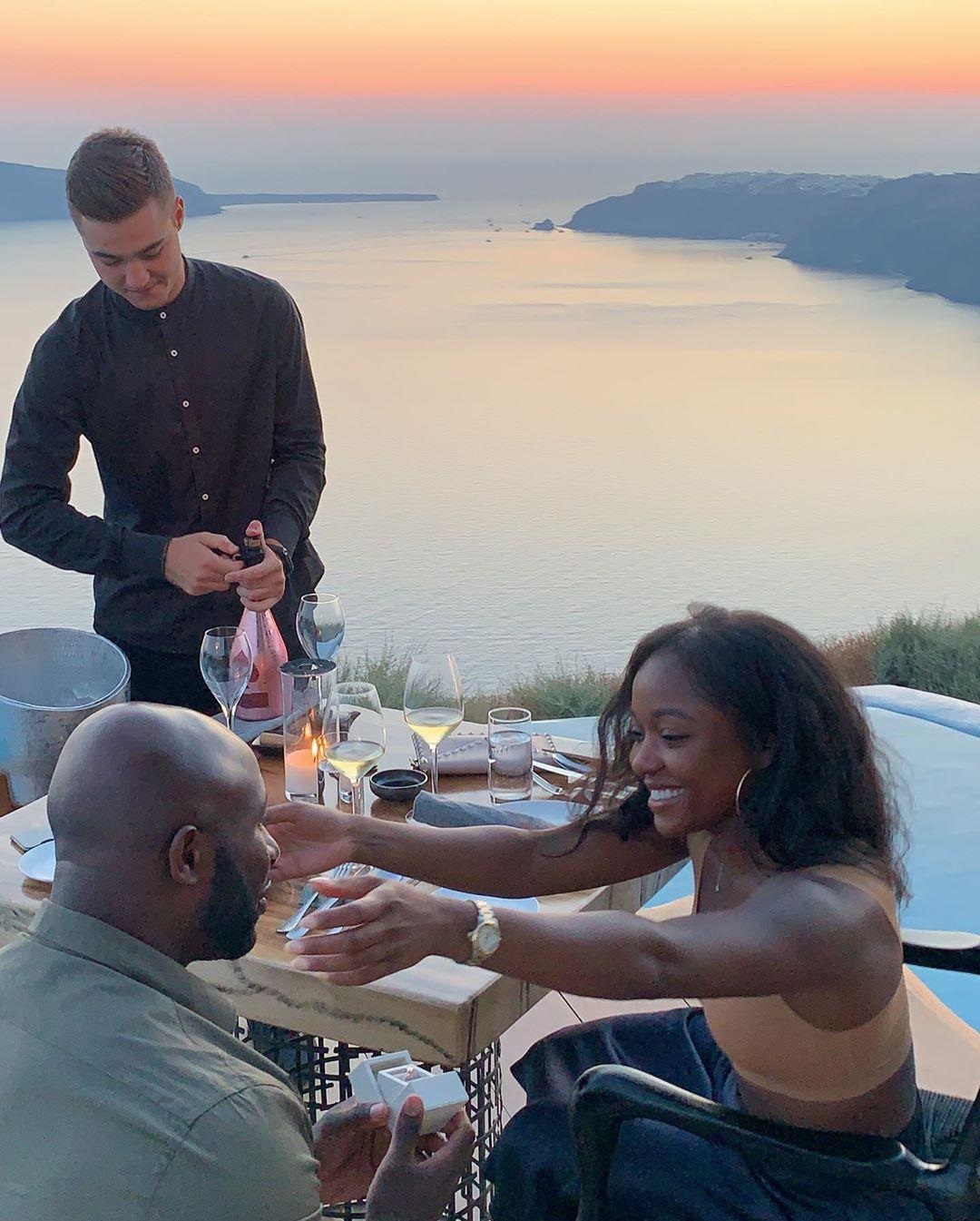 My Afro Caribbean Wedding Laura and Henry’s Romantic Proposal in Santorini Greece Laura Henry 